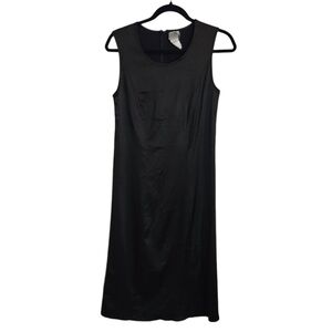 LILITH Paris Black Satin Tunic-style Sleeveless Zip-up Top sz Medium EUC